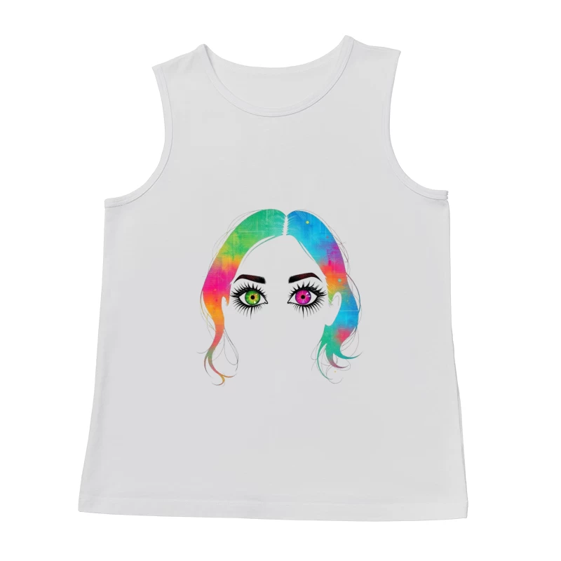 Artistic Rainbow Portrait with Heterochromatic Eyes Male Tank Top