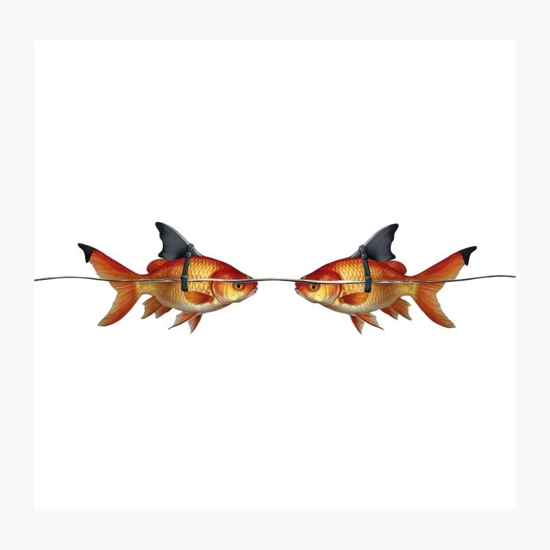 Shark-Finned Goldfish: A Whimsical Aquatic Hybrid Throw Pillow