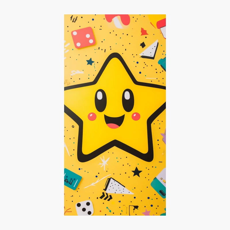 Cheerful Cartoon Star Surrounded by Colorful School Supplies iPhone Case