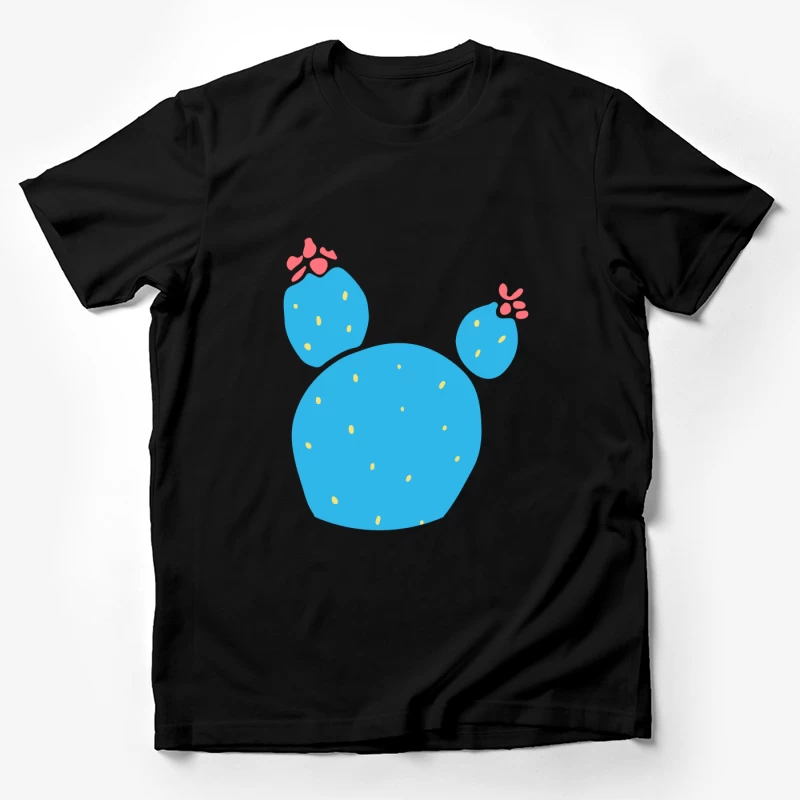Cactus bleu avec fleurs rouges Homme T-Shirt