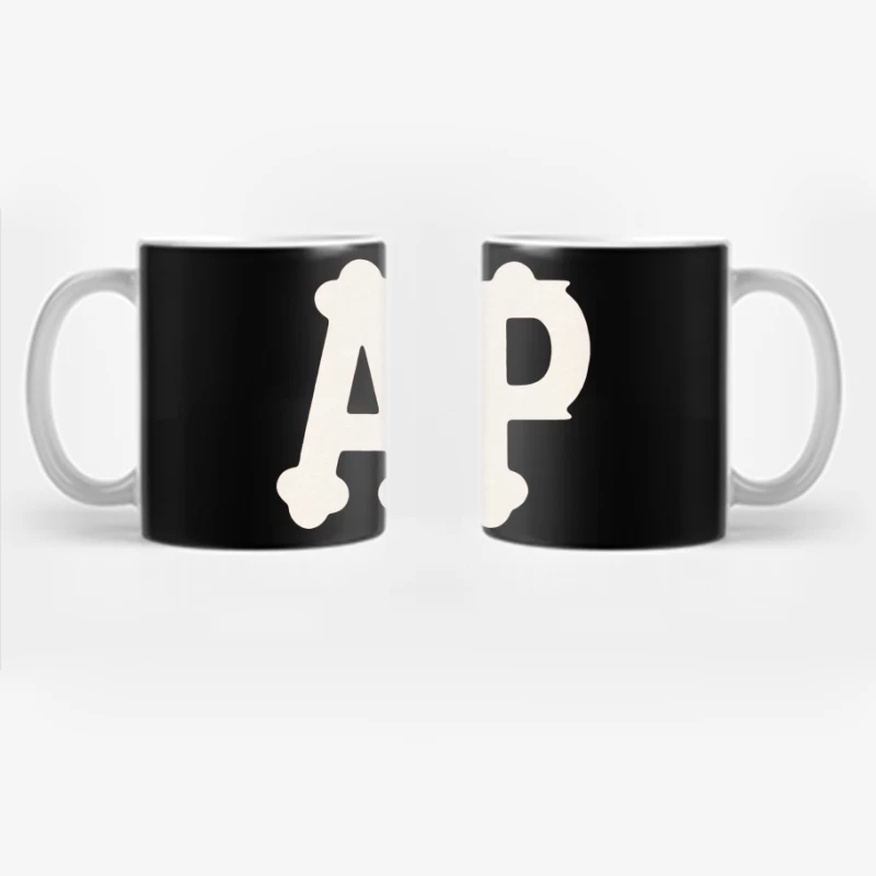 Decorative White AP Letters with Ampersand Coffee Mug