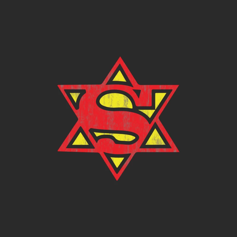 Superman Symbol Merged with Star of David: Superhero Meets Religious Icon Baseball Cap