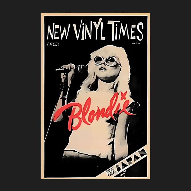 Vintage New Vinyl Times Magazine Cover Featuring Blondie in Black and White Male Tank Top