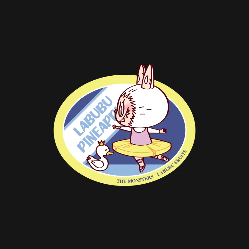 Labubu mit Krone und Ente Herren Langarm T-Shirt