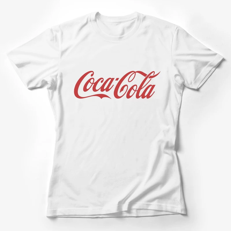 Classic Red Coca-Cola Cursive Logo Female T-Shirt