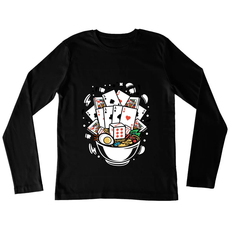 Ramen de Casino : Dés et Cartes Femme Manches Longues T-Shirt