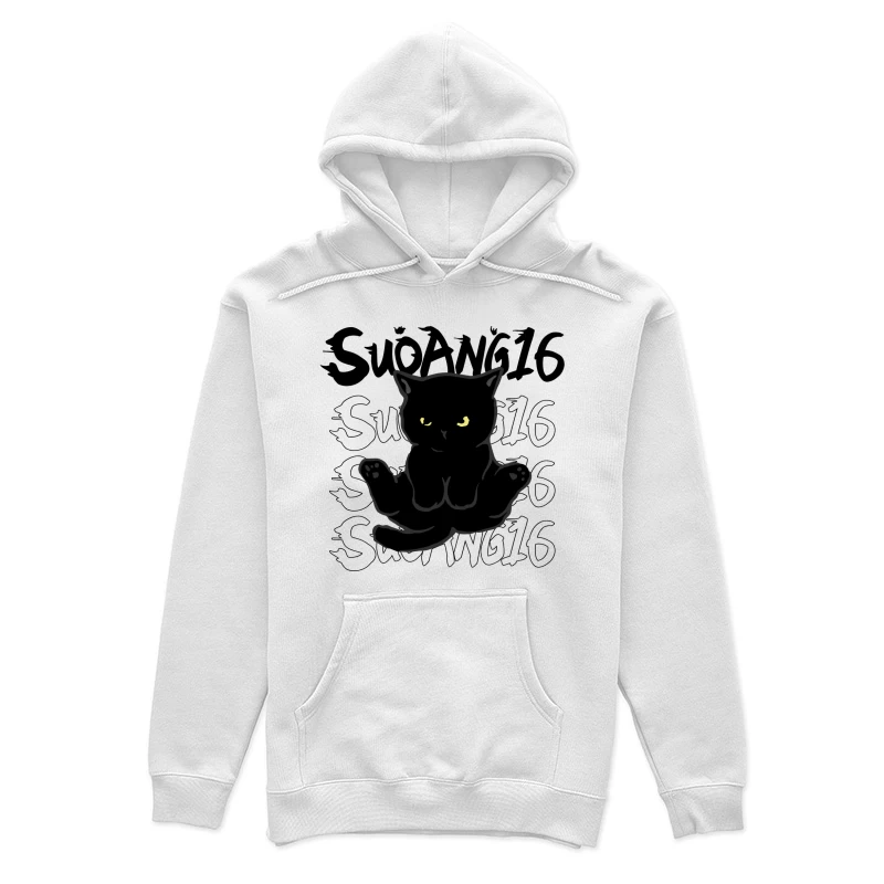 Niedliche schwarze Katze Illustration Damen Pullover Hoodie