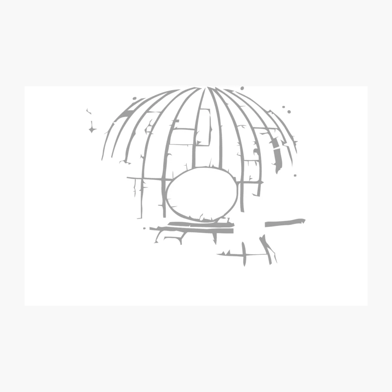 Minimalist Sketch of a Birdcage Travel Mug