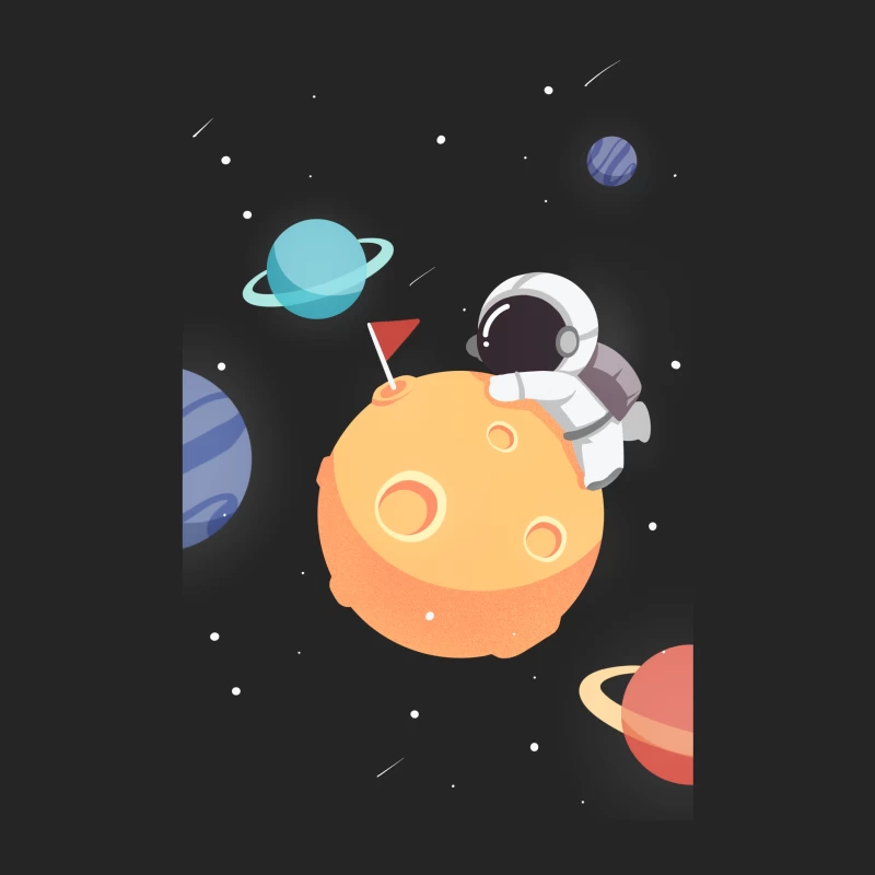 Astronaut auf Planeten mit bunten Planeten im Weltraum Damen Pullover Sweatshirt