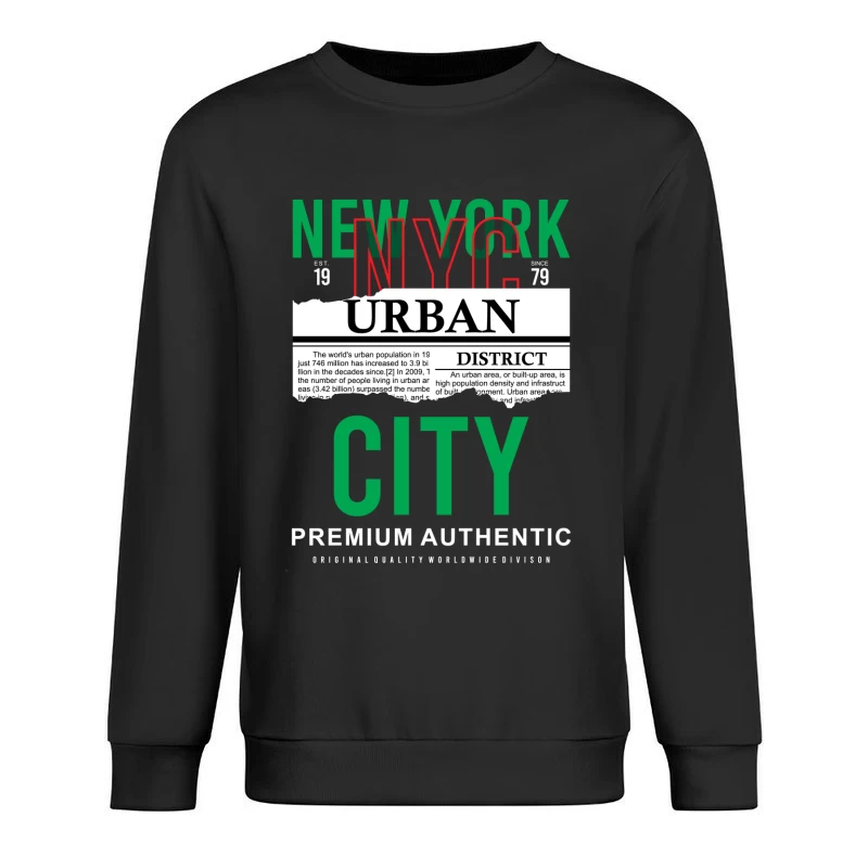 New York Urban Design in Grün und Rot Herren Pullover Sweatshirt
