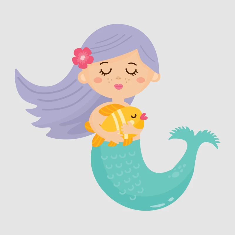 Petite sirène avec poisson Homme Sweat à capuche