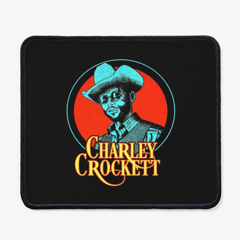 Vintage Charley Crockett Western Music Logo Design Mouse Pad