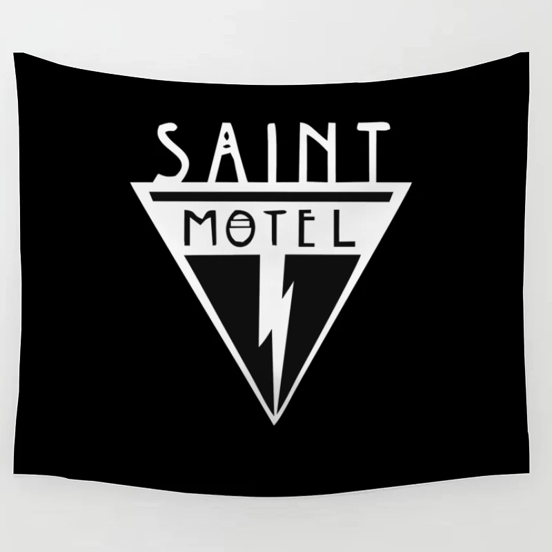 Saint Motel Vintage Triangle Logo with Lightning Bolt Design Tapestry