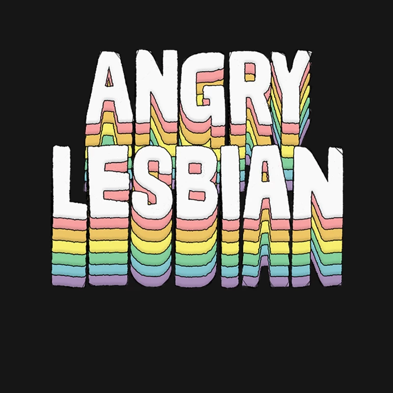 Angry Lesbian  Humorous Typography Gift Mouse Pad
