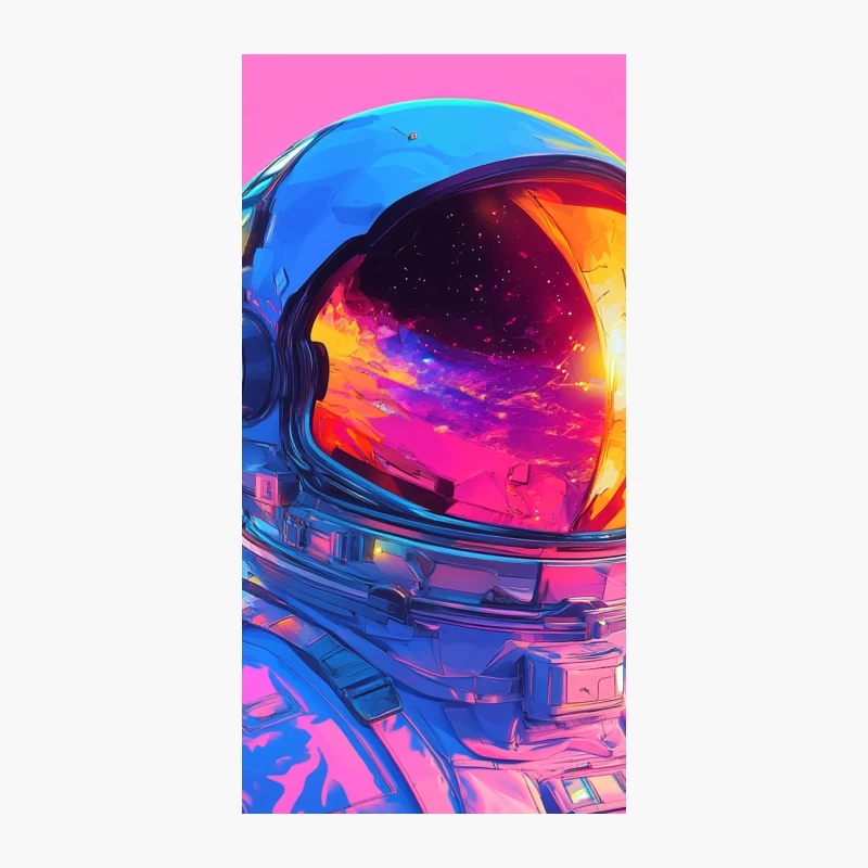 Vibrant Neon Astronaut: A Cosmic Digital Art Masterpiece iPhone Case