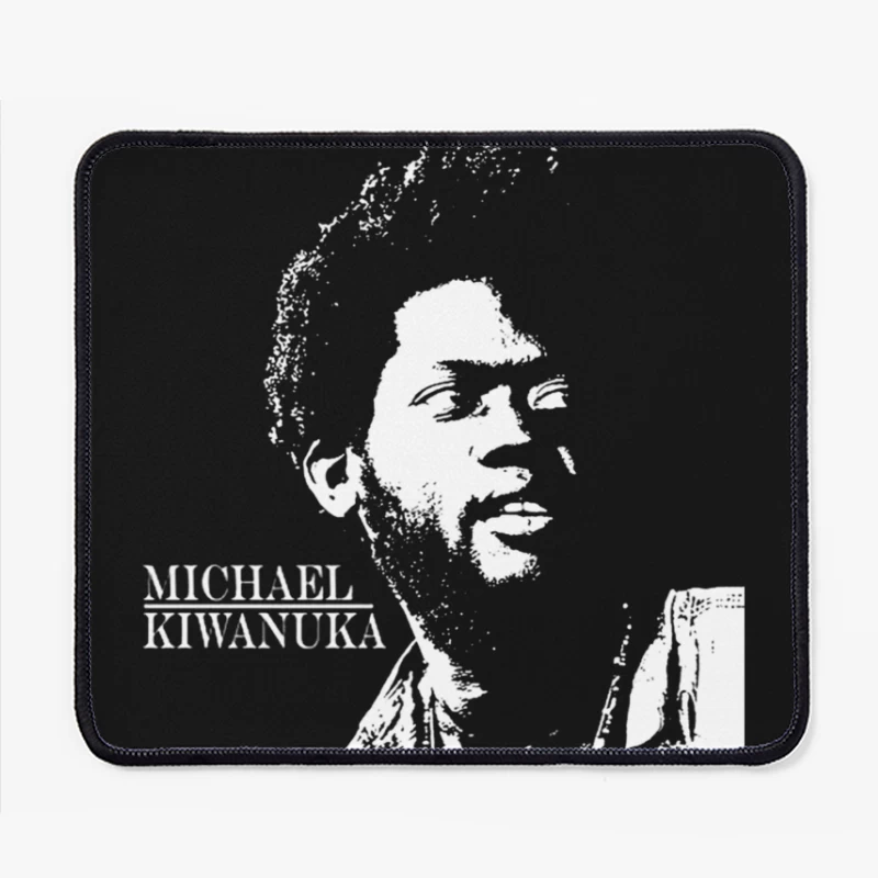 Black and White Line Art Portrait of Michael Kiwanuka Mouse Pad