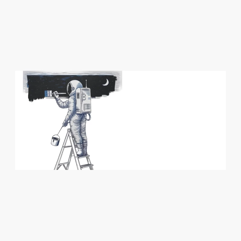 Retro Astronaut Painting the Night Sky Coffee Mug
