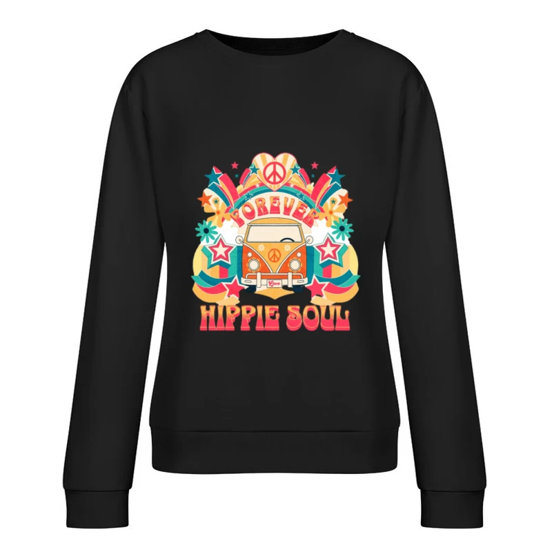 Bunter Hippie-Bus mit Frieden Damen Pullover Sweatshirt