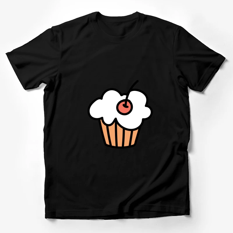 Cupcake avec Cerise Dessinée à la Main Homme T-Shirt
