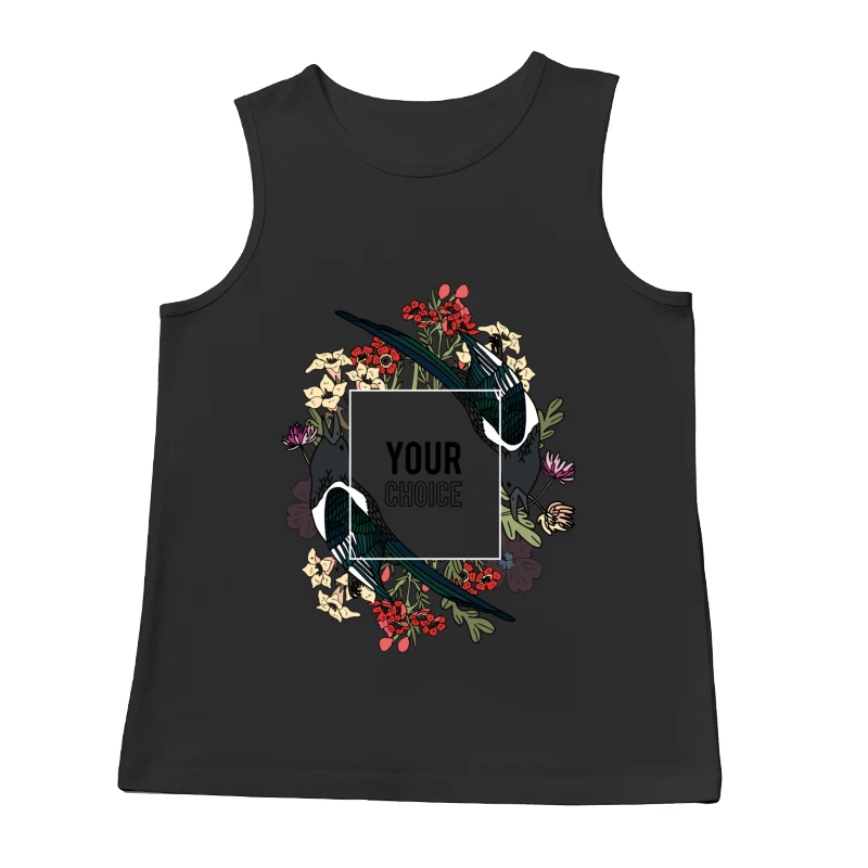 Cadre floral avec oiseaux Homme Débardeur