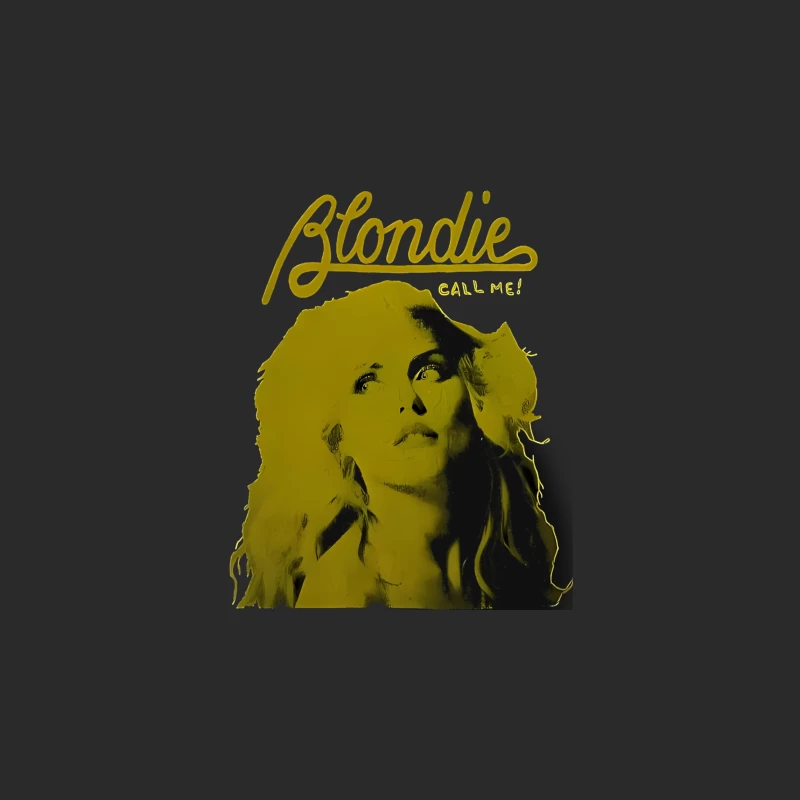 Vintage Blondie "Call Me" Album Cover in Yellow Monochrome Baseball Cap