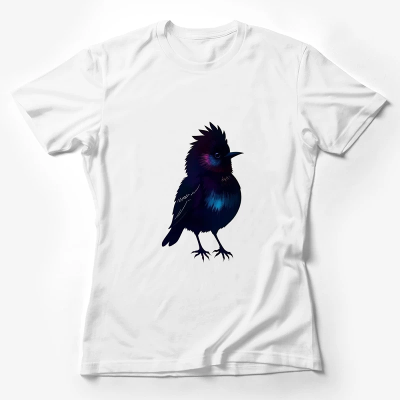 Mystical Glowing Black Bird Silhouette Female T-Shirt