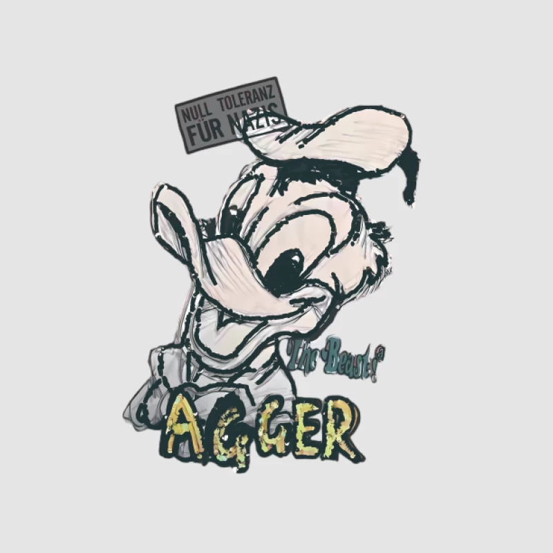 Papera caricatura con testo e dichiarazione Felpa con cappuccio Uomo