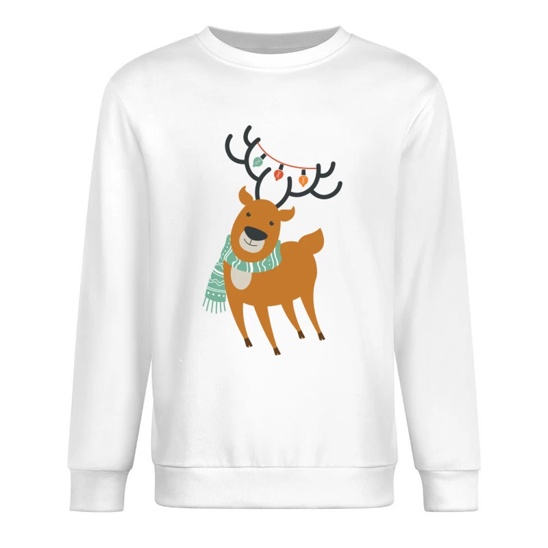 Renne de Noël avec guirlande et écharpe Homme Sweat-shirt à enfiler
