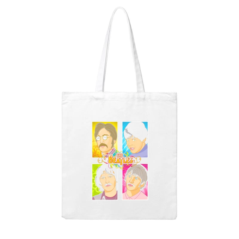 The Beatles Illustrated Portraits Cotton Tote Bag