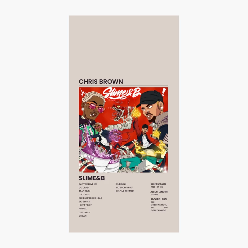 Chris Brown's "Slime & B" Album Cover and Track Listing iPhone Case