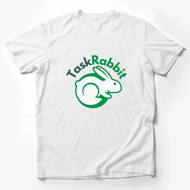 TaskRabbit Green Circular Rabbit Logo Design Male T-Shirt