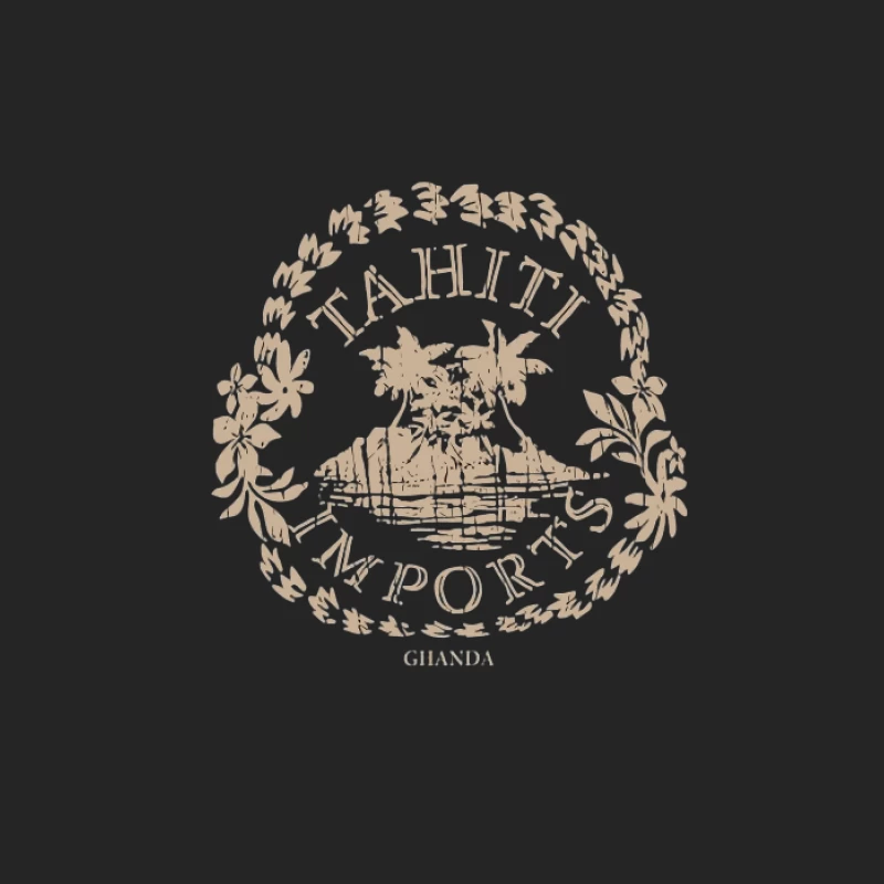 Logo d'Importation de Tahiti avec Île et Palmiers Homme Sweat-shirt à enfiler
