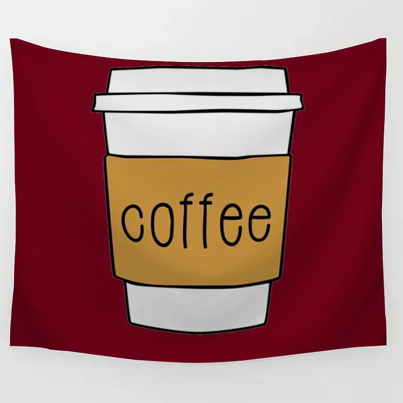 Coffee Cup Illustration Tapestry