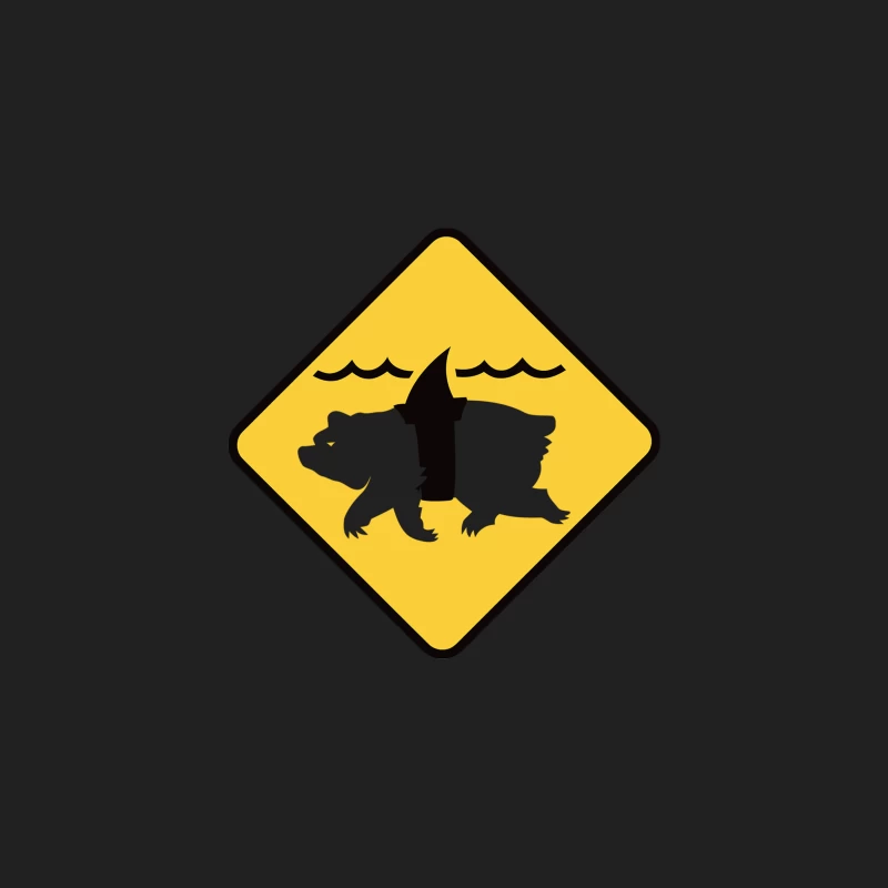 Unusual Wildlife Warning: Polar Bear with Shark Fin Bucket Hat