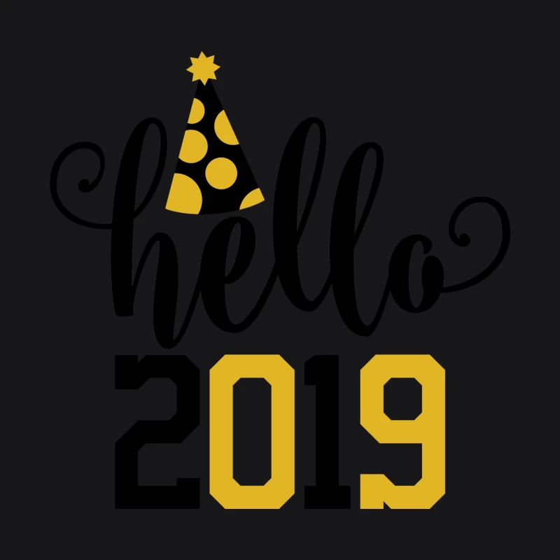 Bonne année 2019 avec chapeau festif Femme Sweat à capuche