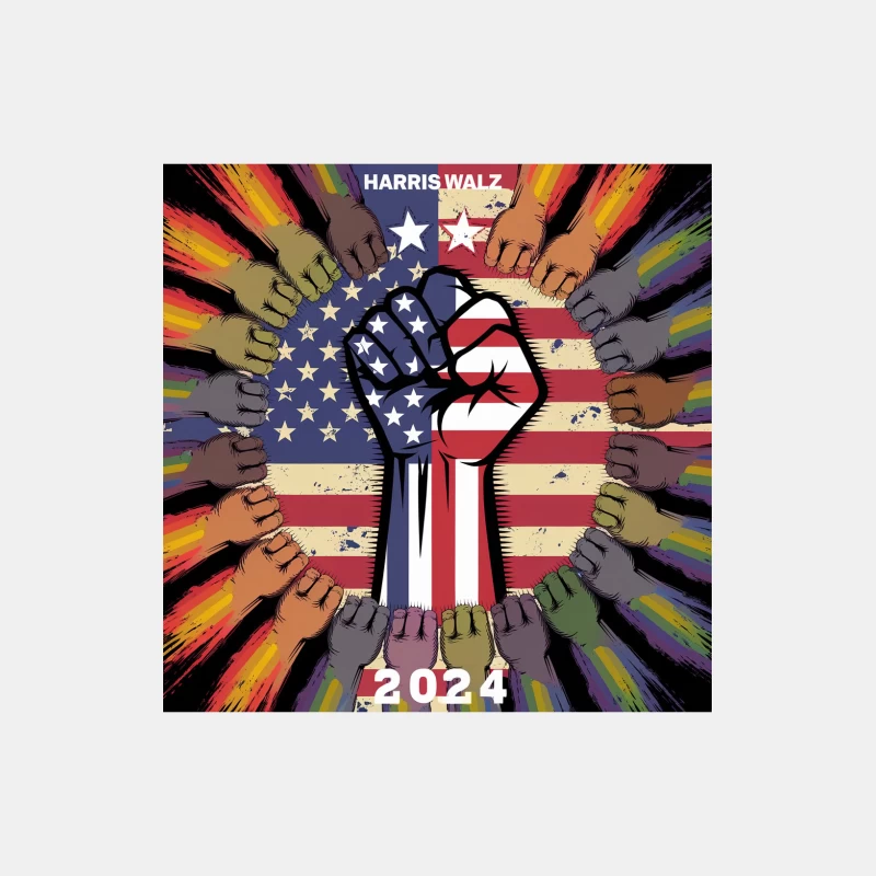Unity and Diversity: Harris Walz 2024 Campaign Poster Male Tank Top