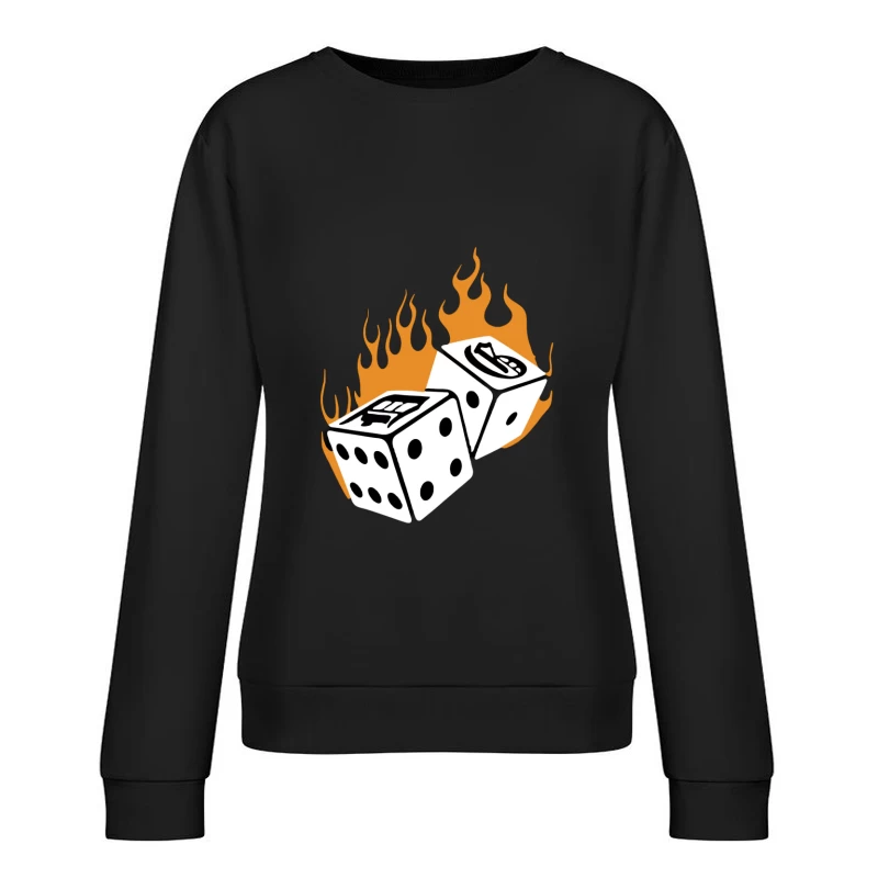 Brennende Würfel Grafiken Damen Pullover Sweatshirt