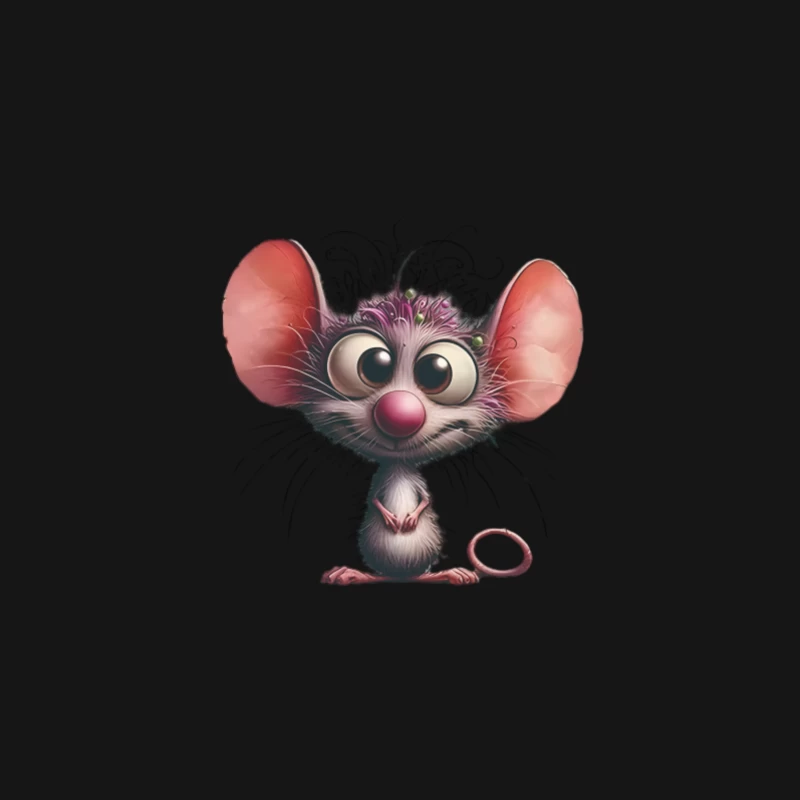 Souris mignonne de dessin animé aux grandes oreilles Homme Manches Longues T-Shirt