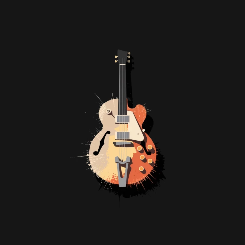 Abstract Electric Guitar Illustration: A Fusion of Art and Music Mouse Pad