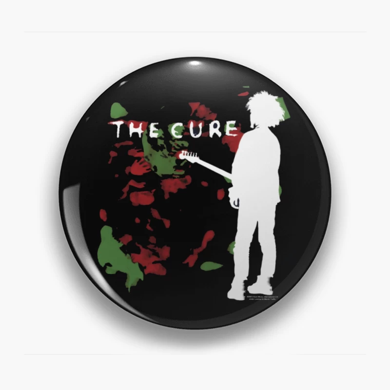 Abstract Silhouette with Red and Green Graffiti Art Pin