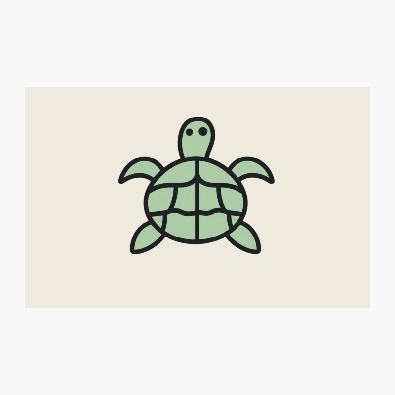Simple Green Cartoon Turtle Icon Travel Mug
