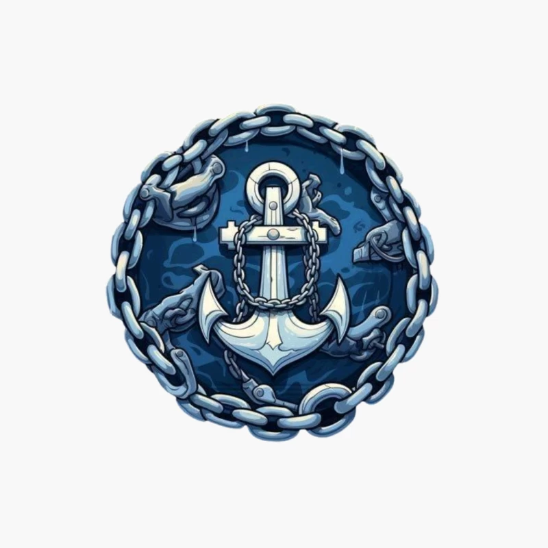 Anchor and Chains Emblem Cotton Tote Bag
