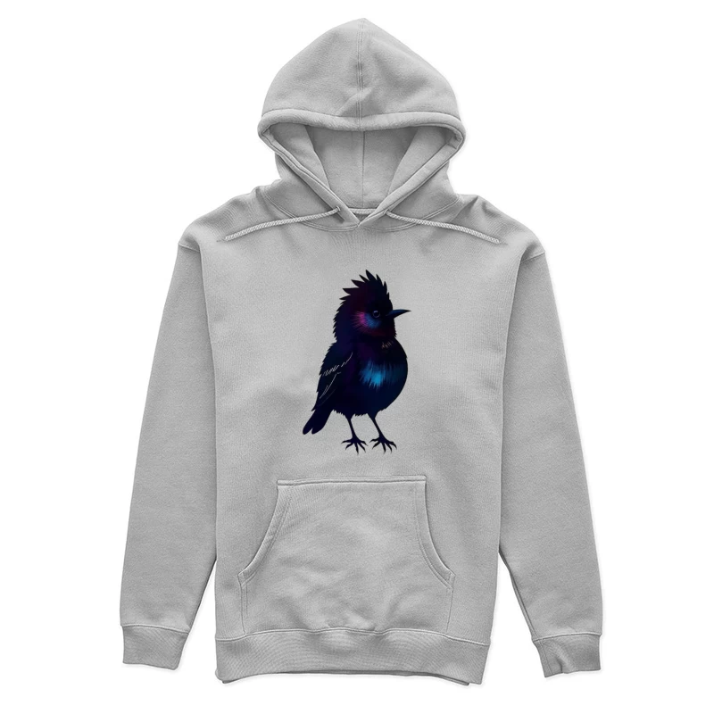 Mystical Glowing Black Bird Silhouette Female Pullover Hoodie