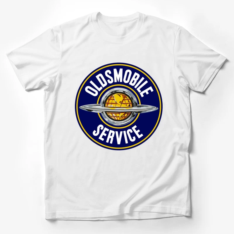 Vintage Oldsmobile Service Logo with Globe Emblem Male T-Shirt