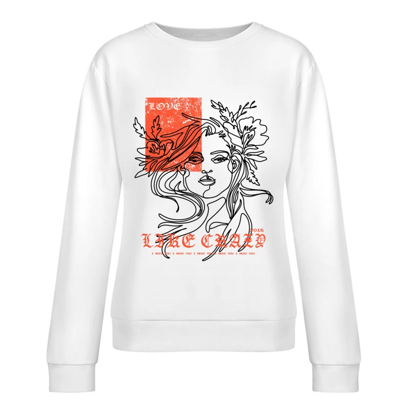 Affiche Vintage Florale Art Femme Sweat-shirt à enfiler
