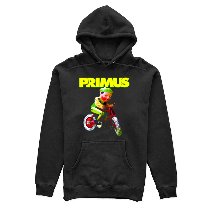 Primus Band Logo with Surreal Vintage Toy Bicycle Art Female Pullover Hoodie