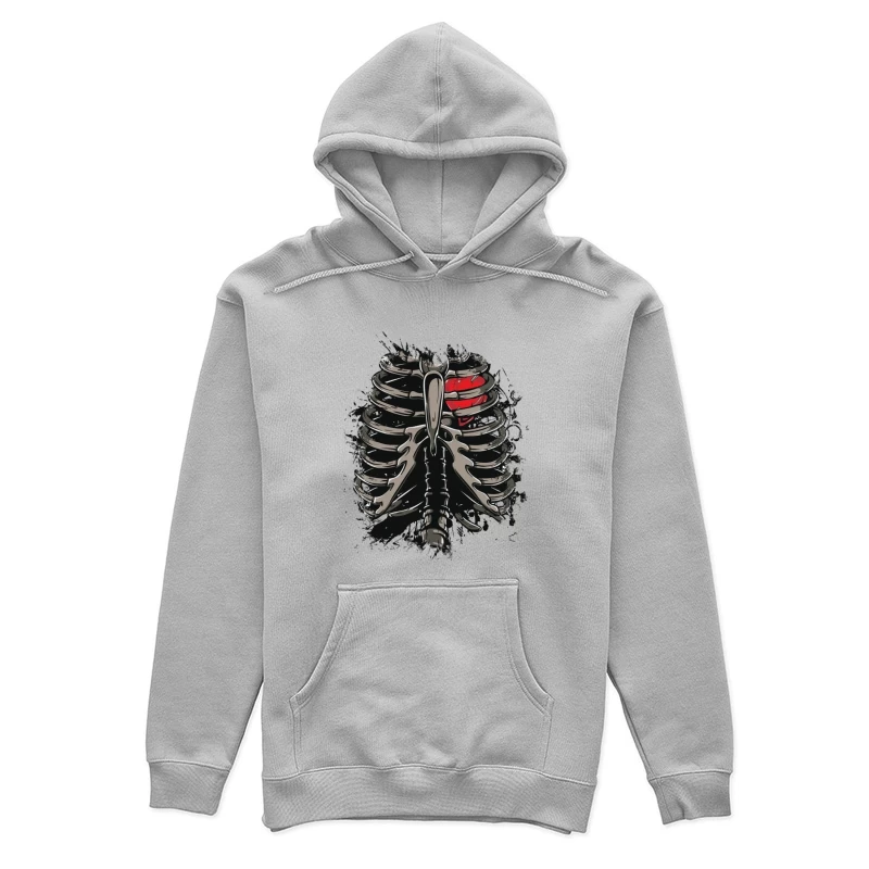 Anatomical Illustration of a Skeleton with a Heart Female Pullover Hoodie