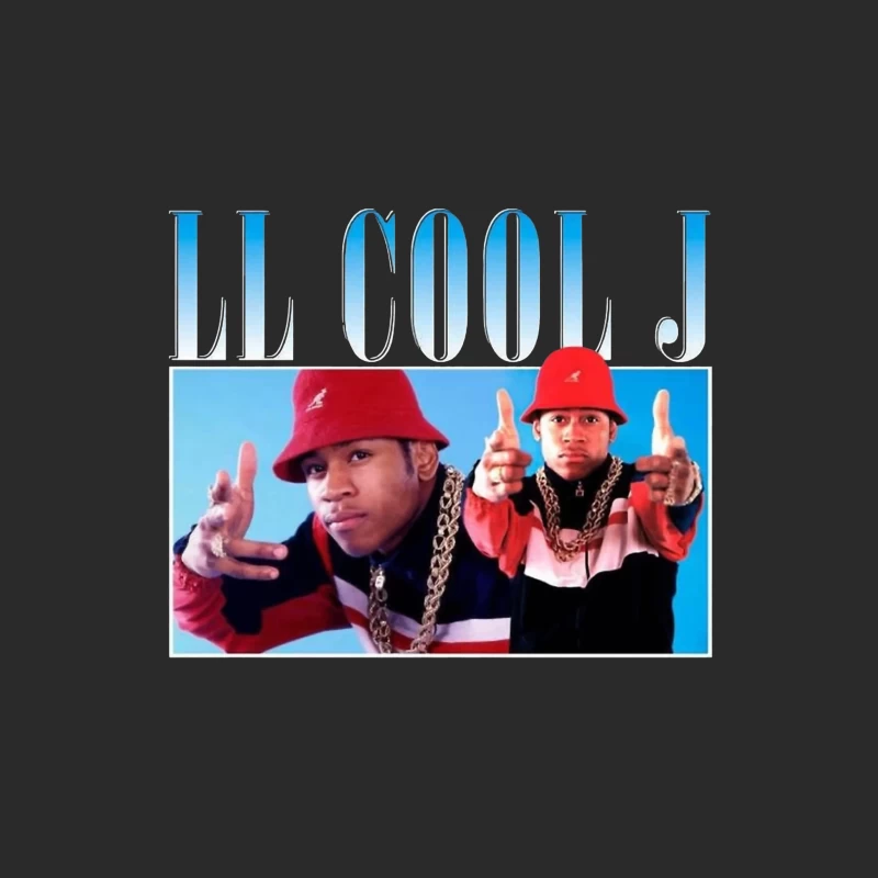 Retro 80s Hip Hop Artists in Red Outfits with Gold Chains Baseball Cap