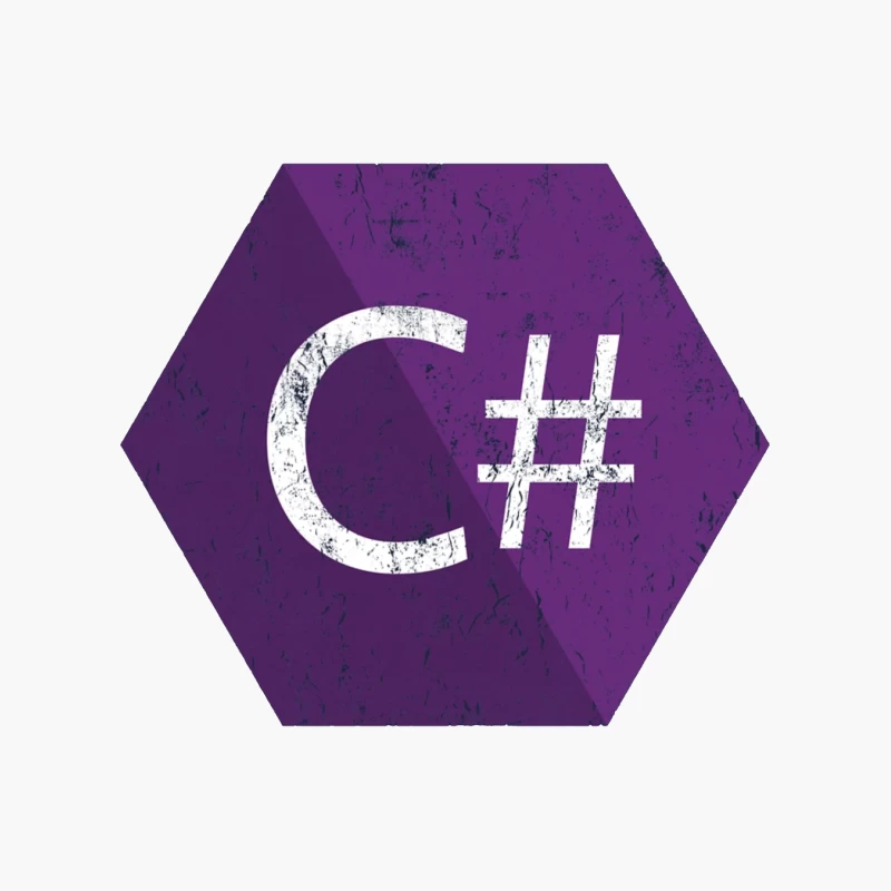 C# Programming Language Logo in Purple Hexagon Cotton Tote Bag