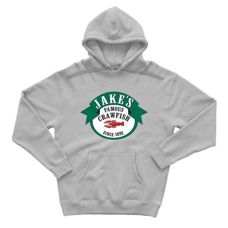 Jake's Famous Crawfish Restaurant - Historic Seafood Logo Since 1892 Male Pullover Hoodie